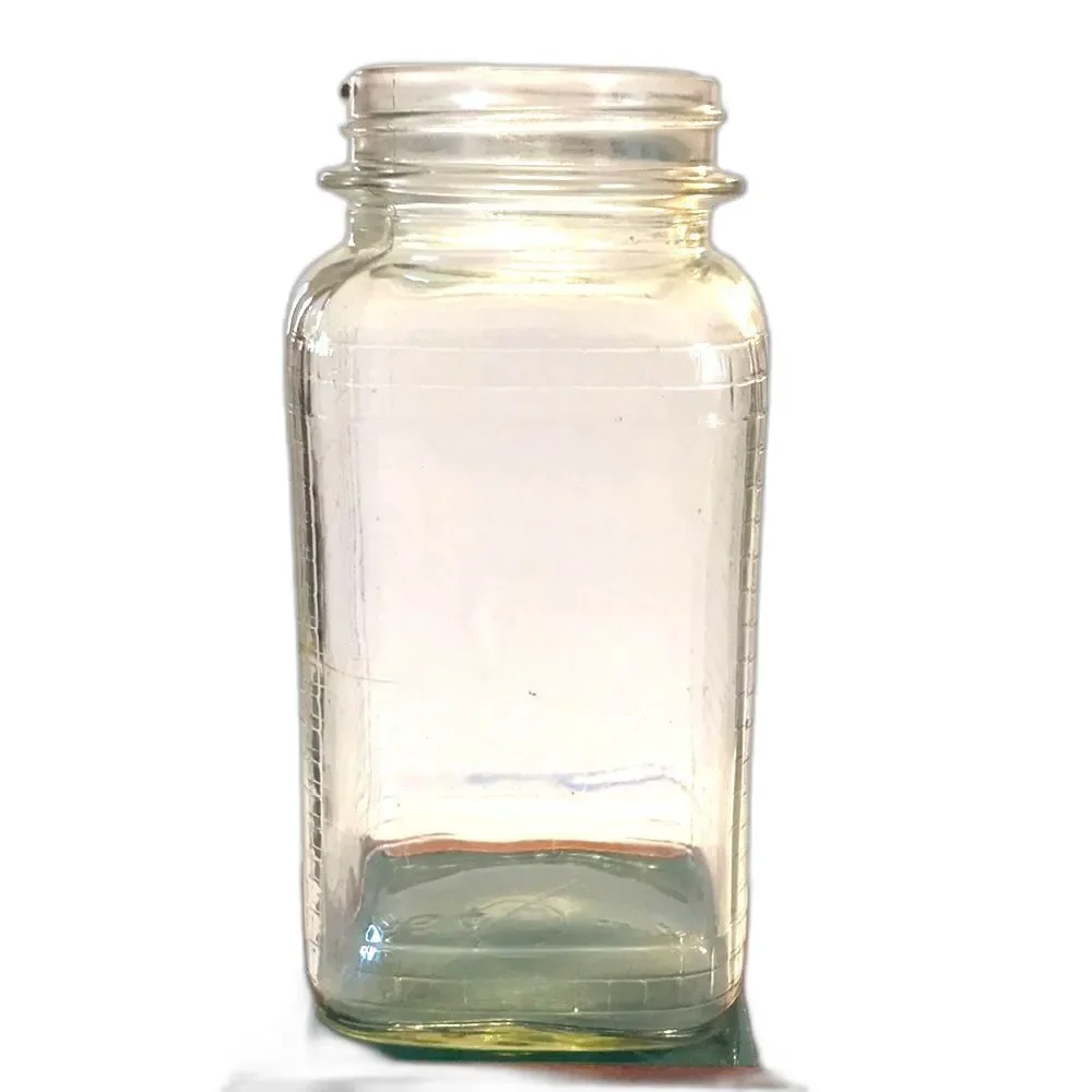Vintage Quart canning/coffee Quilted Jar square with Waffle Grid Pattern